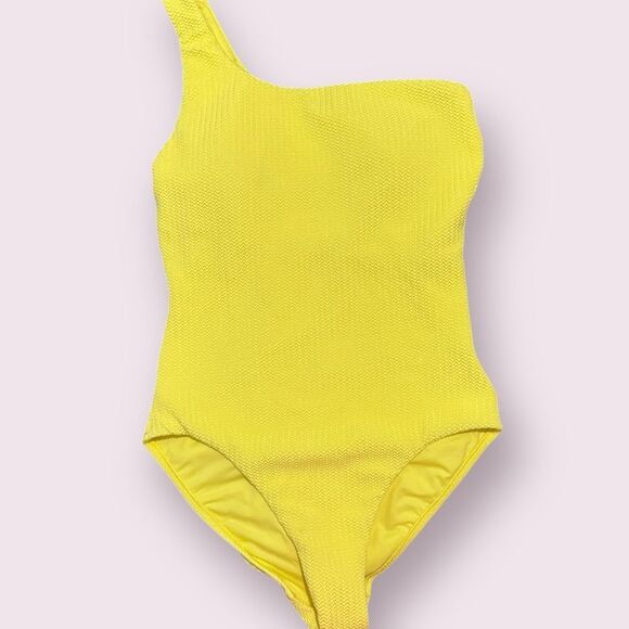 Anthropologie Seafolly NWOT Active One Shoulder One Piece Neon Lime Swimsuit 12 - Picture 5 of 13